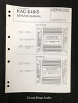 Original Kenwood KAC-648/S Power Amplifier Service Manual. Fixed Price $12.95.