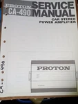 Proton CA-490 Car Stereo Power Amplifier Service Manual Original. Fixed Price $29.99.