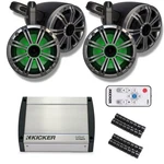 Kicker Utv Bundle 40KXM4002 Amp And Silver Led 6.5S With Black Kmtes. Fixed Price $1189.99.