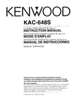 Kenwood KAC-648-S Amplifier Owners Instruction Manual. Fixed Price $22.24.