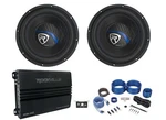 (2) Rockville W10K5S2 10" 1200W Ohm Car Subwoofers+mono Amplifier+amp Kit. Fixed Price $236.85.