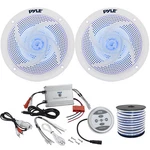 X Pyle PLMRS63WL.5 6.5" Led Marine Speakers, 2-CHANNEL Amplifier, Wire. Fixed Price $150.99.