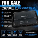 Rockford Fosgate Punch P1000X1BD Monoblock Amplifier 1000W Rms Mpn. Fixed Price $250.00.