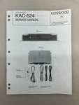 Kenwood KAC-524 Original Service Manual Free Shipping. Fixed Price $14.00.