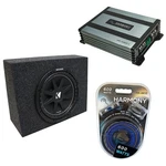 Kicker C12 Single 12" Cab Truck Sub Box Enclosure W/ Harmony HA-A400.1 Mono Amp. Fixed Price $241.95.