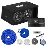 Ct Sounds Dual 8 1600W Complete Bass Package With Loaded Subwoofer Box And Ampl. Fixed Price $639.46.