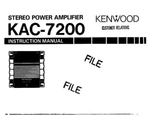 Kenwood KAC-7200 Amplifier Owners Instruction Manual. Fixed Price $22.24.