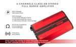 DS18 Car Stereo Audio Full Range 4-CHANNEL Watt Amplifier Red SXE-1200.4/RD. Fixed Price $124.90.
