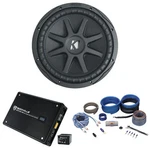 Kicker 50CVX122 12" Comp 750W Rms Car Subwoofer+mono Amplifier+amp Kit. Fixed Price $426.91.